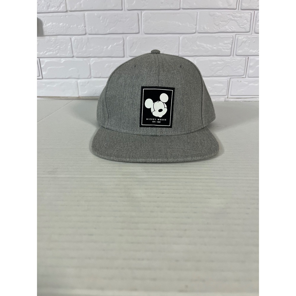 Neff Mickey Mouse Snapback Hat Mens OS Gray Disney Flat Brim Cap
